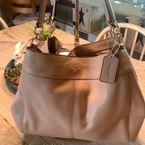 Coach light beige handbag